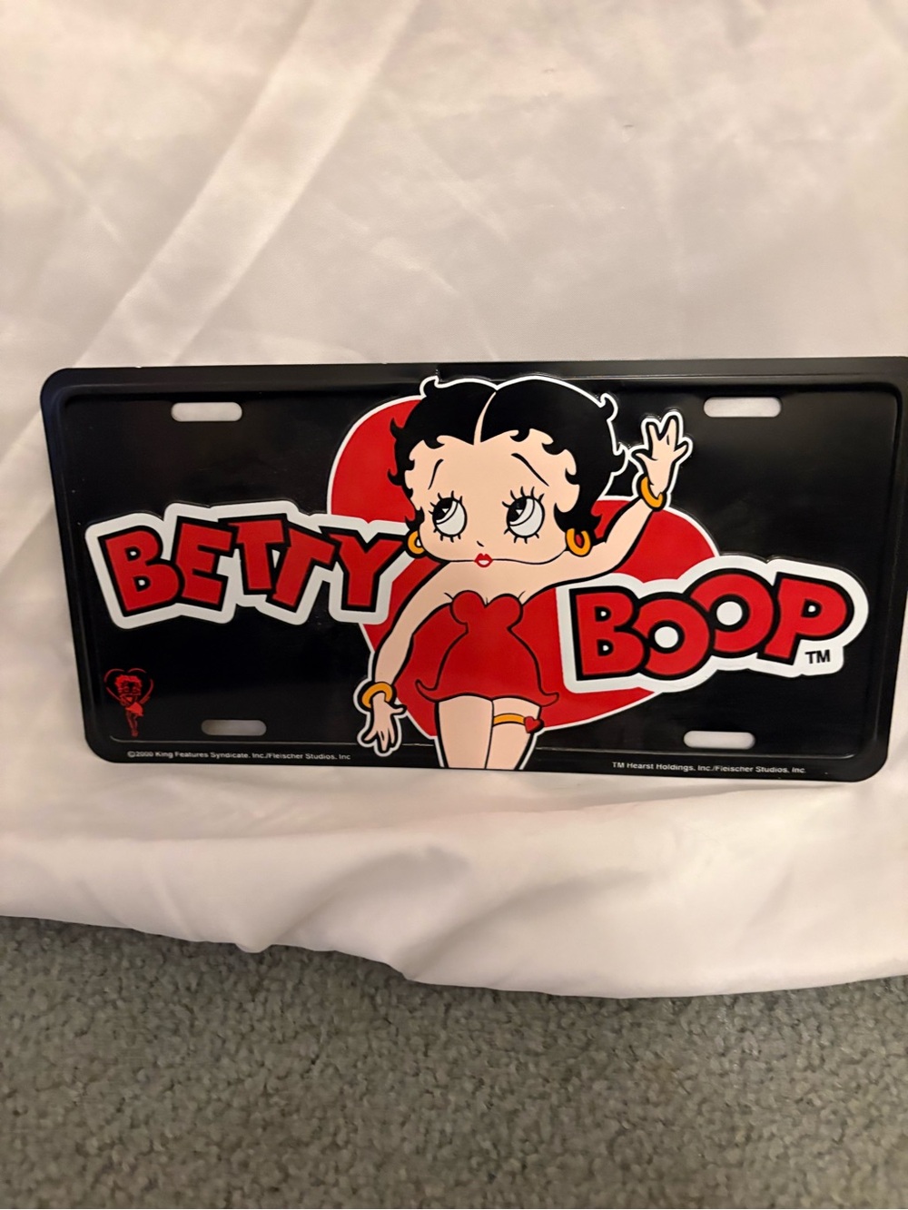 Betty Boop Black and Red Decorative License Plate